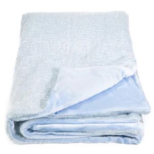 AVIVA STANOFF Wavy Mong Dusty Blue Faux Fur Throw 50X70”